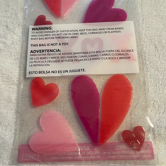 Window Gel Clings Valentines Day Colorful Hearts XOXO Teachers Supply Decor - Picture 6 of 8